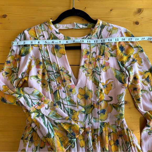 Free People Spring Tegan Floral Dress Sz 4 - Picture 7 of 11